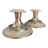 Bougeoirs métal argenté années 80