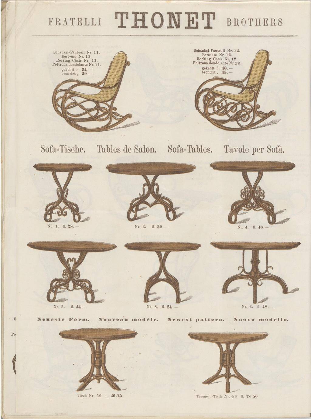 Table de salon antique rare « Gebrüder Thonet », Model No. 1