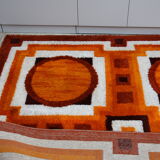 Vintage carpet in wool - 'fity shades of orange' - Germany - 1960's
