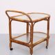 Rohe Noordwolde Rattan Serving Trolley 1960s