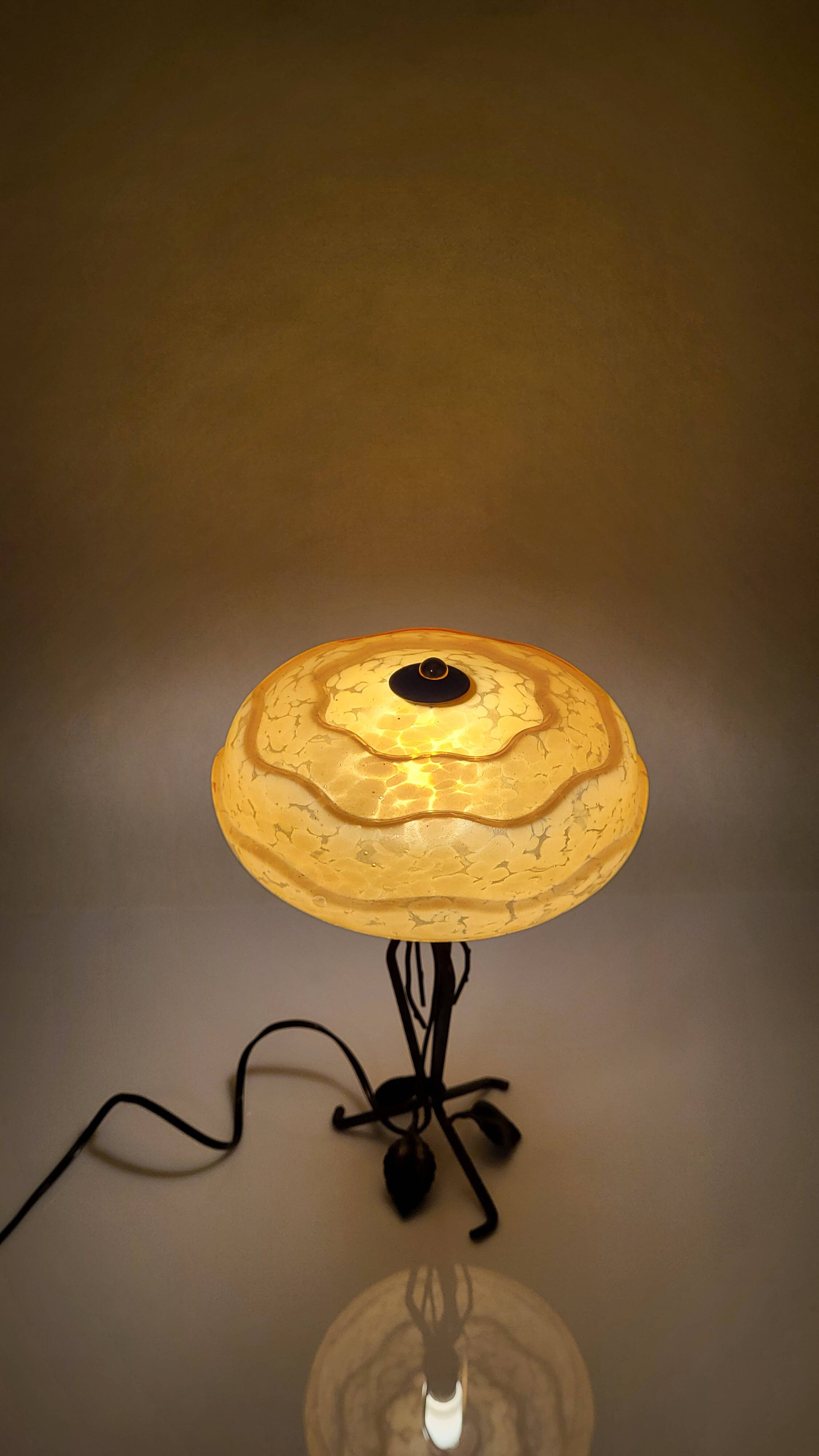 Art Nouveau wrought iron lamp