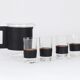 Carl Auböck Martini Set Black Leather Pitcher & Glasses, Austria, 1950s