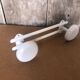 Old Wall Coat Rack x2 Vintage White Metal #A699