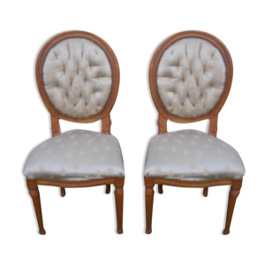 Paire chaises médaillon