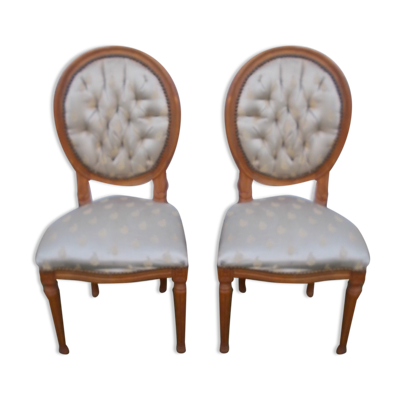 Paire chaises médaillon