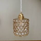 Vintage amber glass globe pendant light