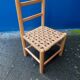 Wooden chair woven sea grass vintage child