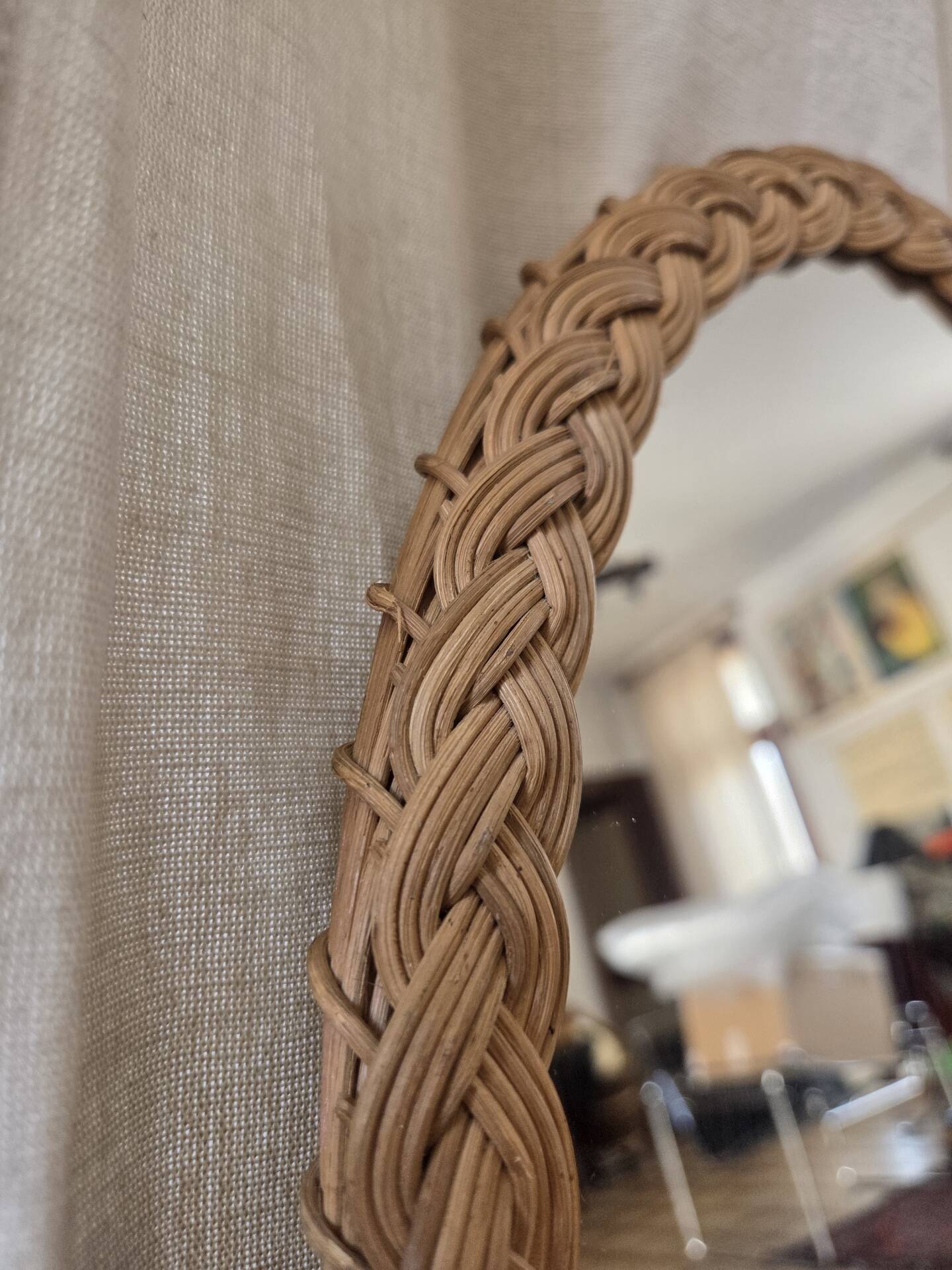 Rattan mirror from the 60s/70s.