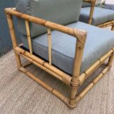 Paire de fauteuils en rotin vintage