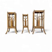 Nesting set bamboo plant stands 1970s