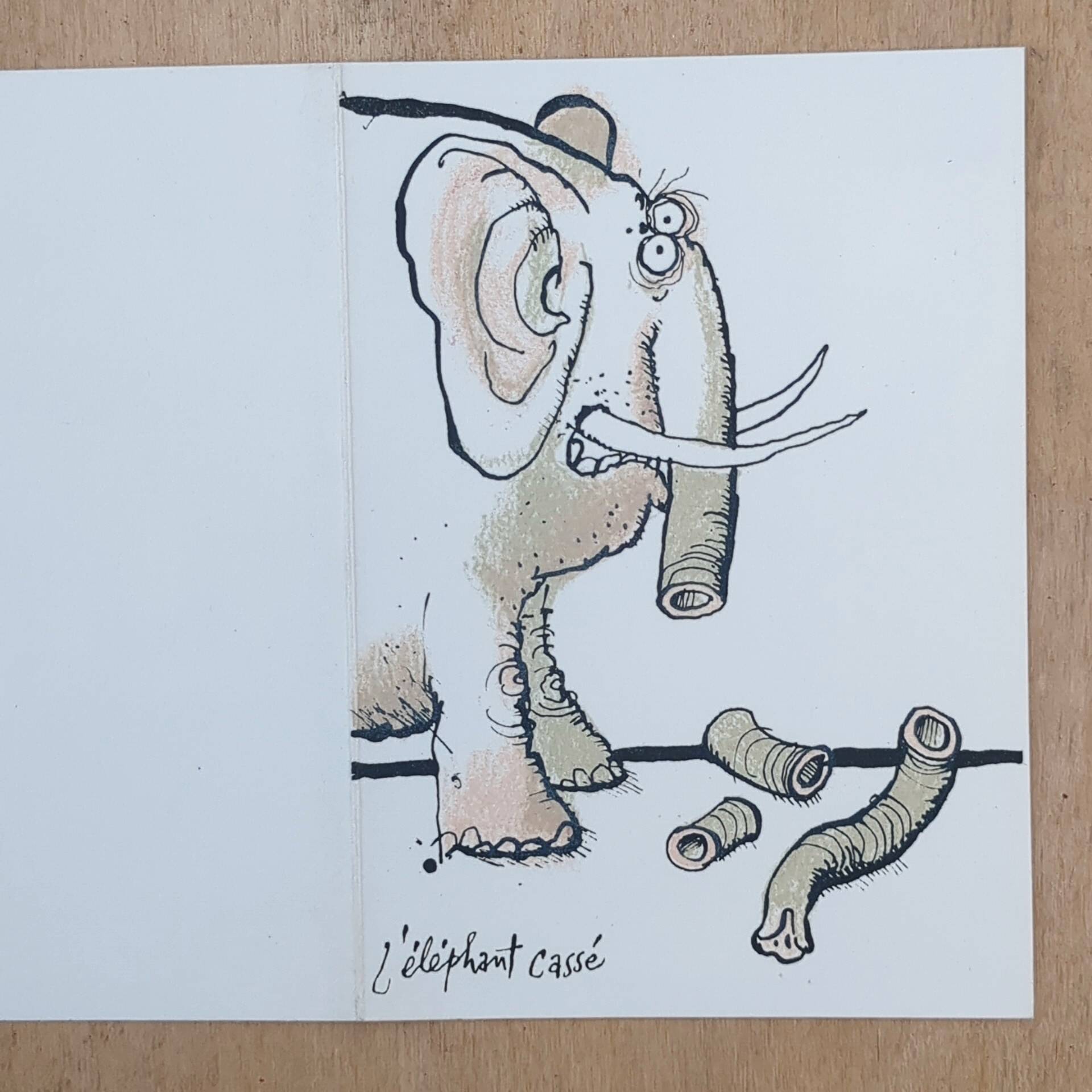 Lithograph greeting card by Renald Searle - 1981 -
