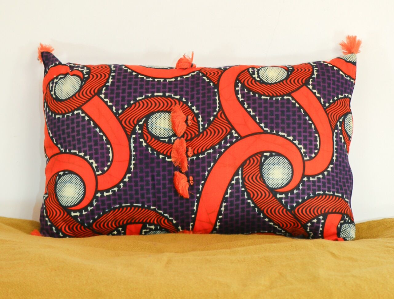 Housse de coussin en wax veritable
