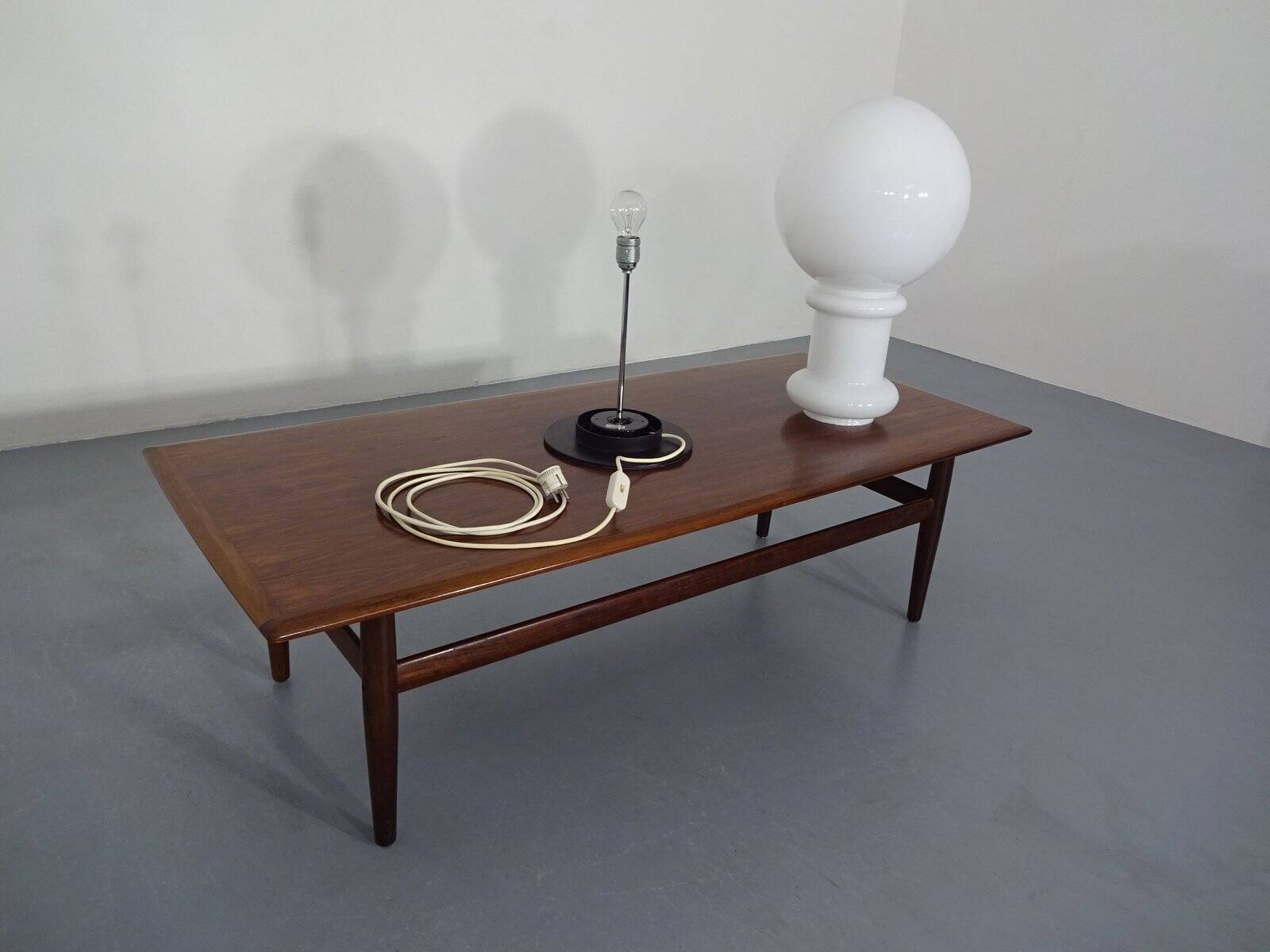 Opal Glass Floor Lamp from Glashütte Limburg, Germany, 1960s
