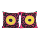 Set of 2 vintage embroidered cushion covers 41x41 cm