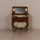 Danish teak dresser with hidden vanity and lights, 1960s