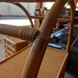 Two-door wicker and bamboo wardrobe