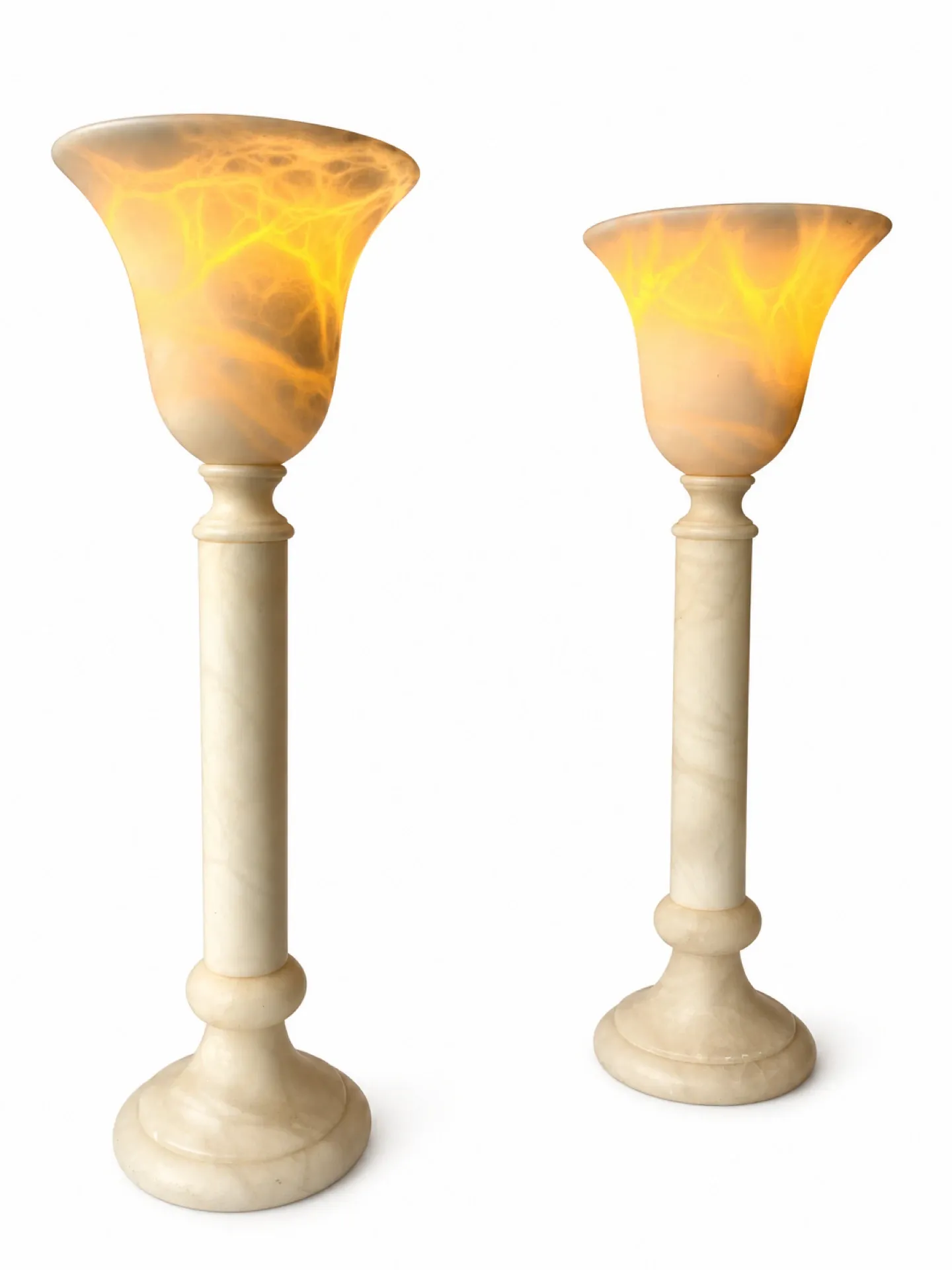 Pair of Alabaster Table Lamps by Massive