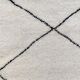 Moroccan berber carpet made white hand and black 90x145 cm