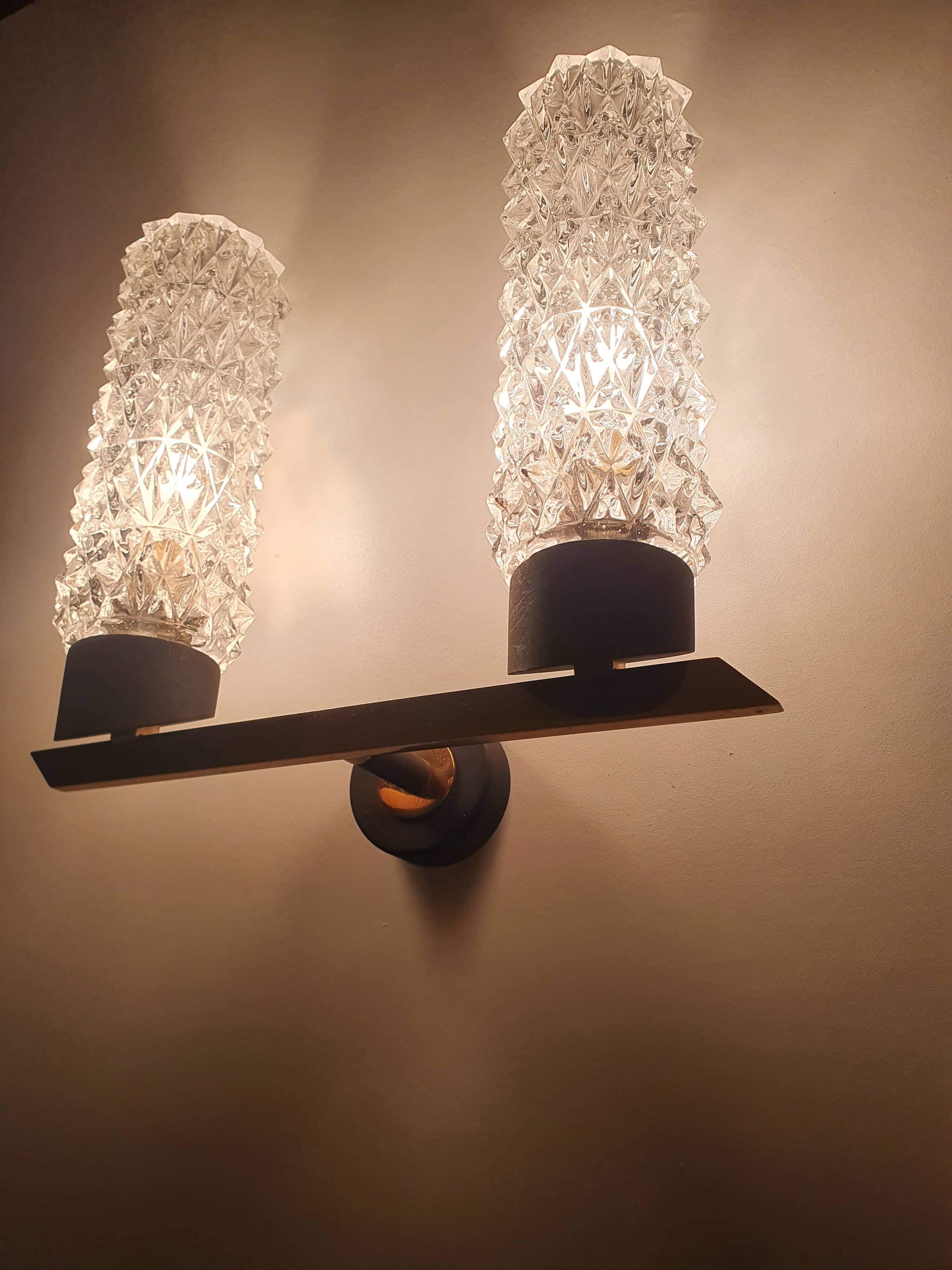 Pair of Arlus designer gold wall lights