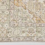 5x9 Light Green & Beige Madallion Corners Vintage Rug, 166x268Cm