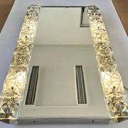 Large Midcentury Illuminated / Backlit Crystal Mirror Kinkeldey, Germany, 1970s