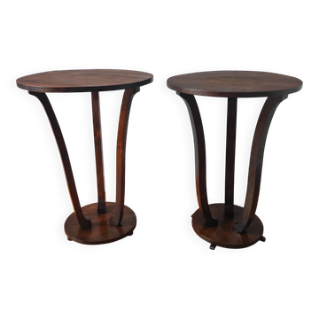 Pair of Art Deco wooden consoles