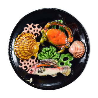 Plate palissy vintage fish vallauris