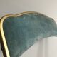Vintage chaisor folding chair golden frame and blue velvet