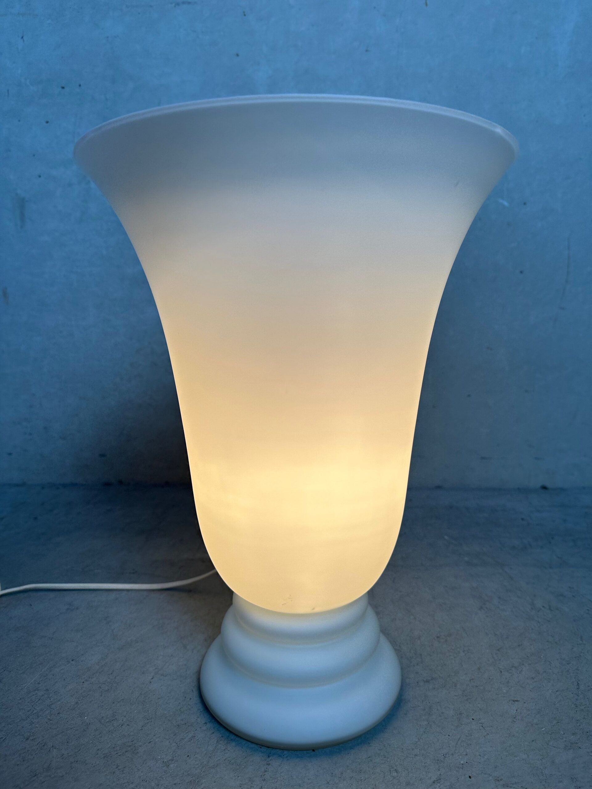 2x vintage opaline vase lamps