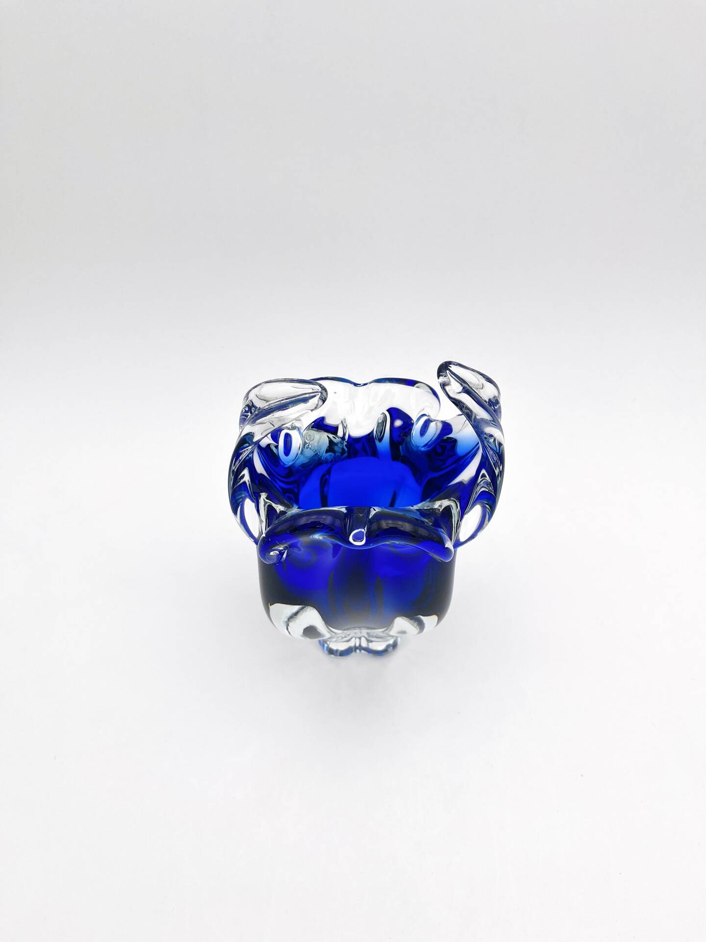 Vase Josef Hospodka Chribska Bohemia Cobalt Blue Glass 1960