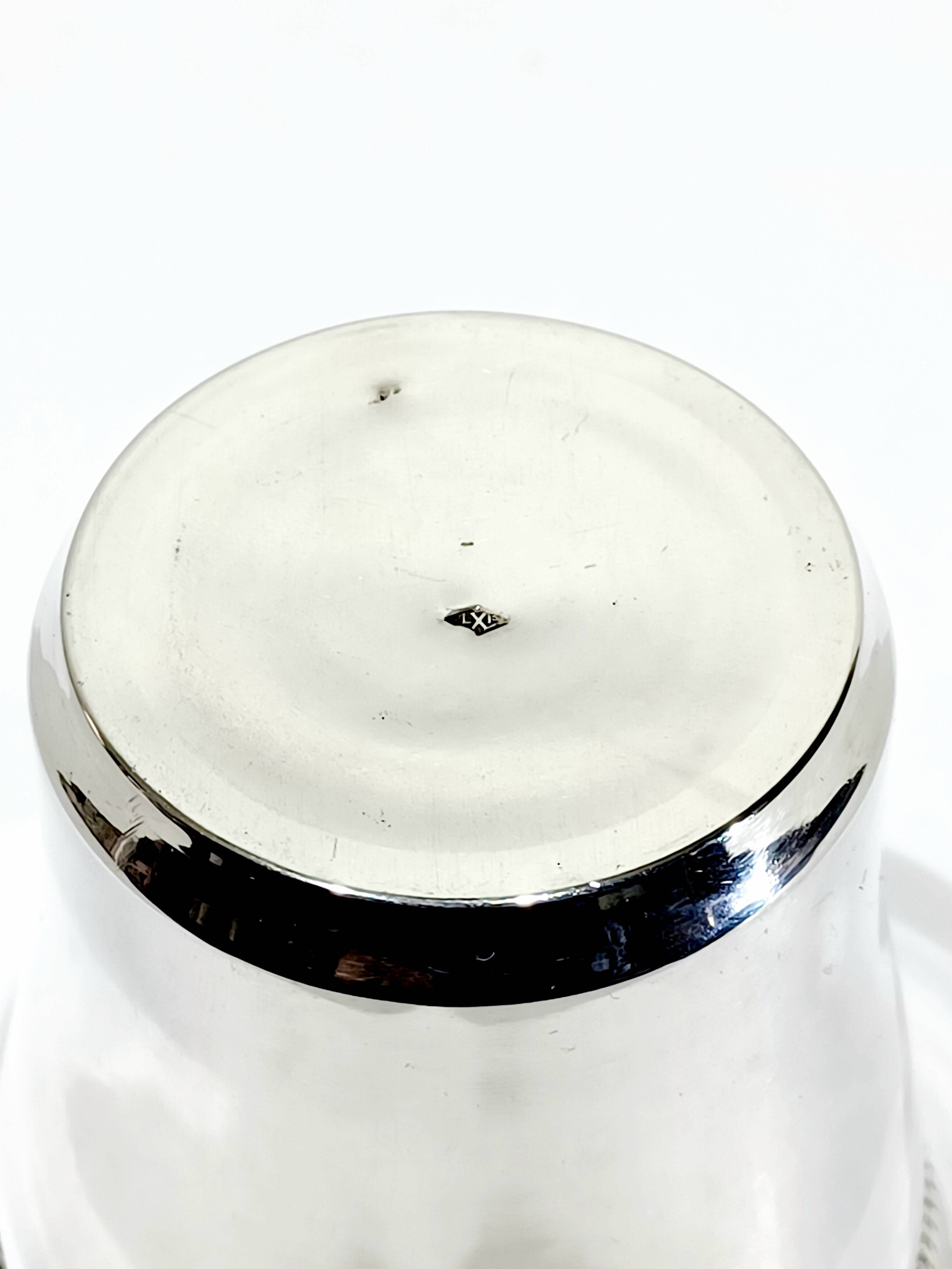 Solid silver cup with gadroon motif