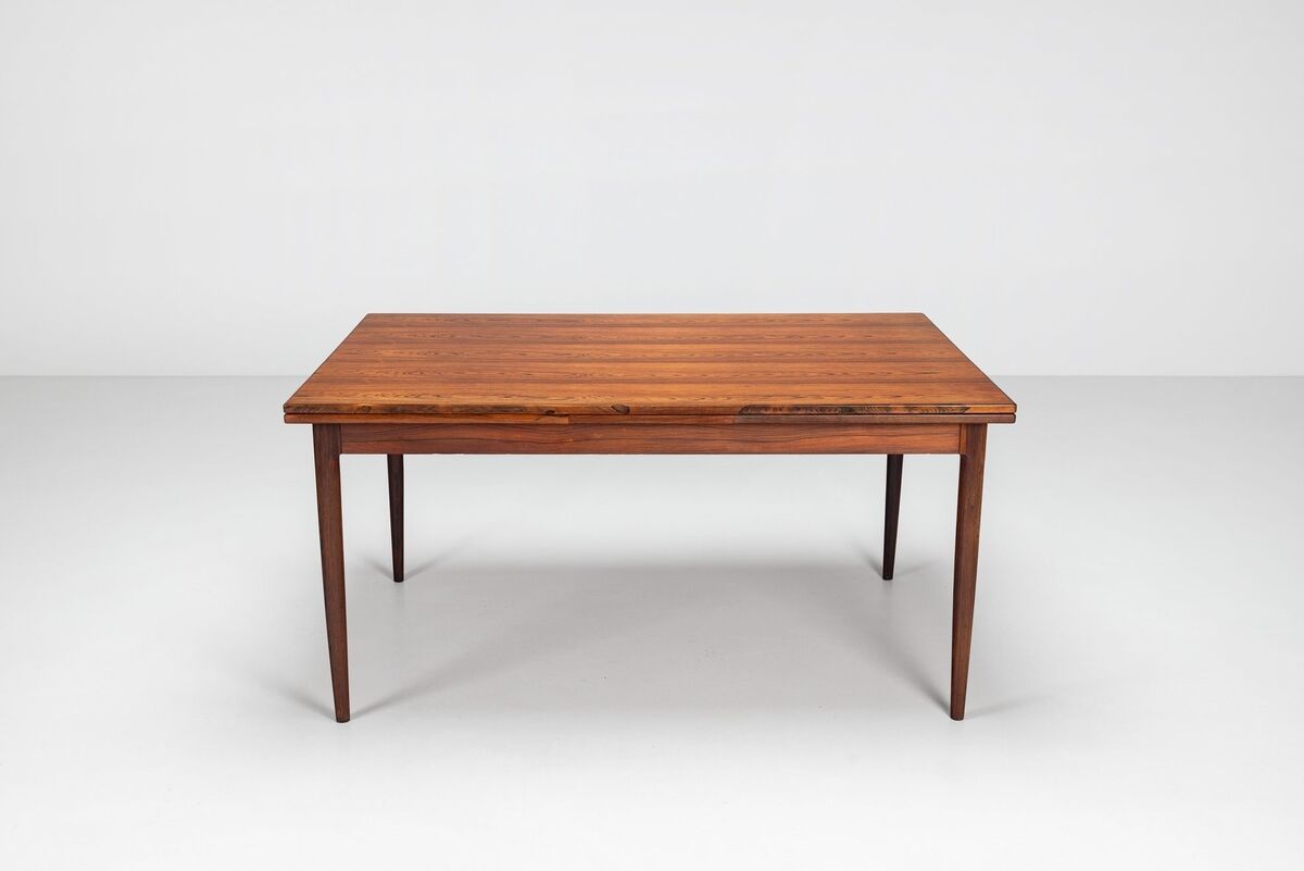 Niels Otto Moller large extendable dining table rosewood Denmark 1960