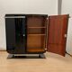 French Art Deco Bar Sideboard in Black Lacquer and Chrome, 1930