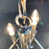 Italian chrome and acrylic chandelier from the space age mid-century by Gaetano Sciolari, 1960s.