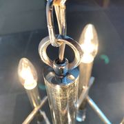 Italian chrome and acrylic chandelier from the space age mid-century by Gaetano Sciolari, 1960s.