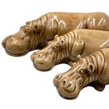 Mid-century Set of 3 ceramic hippos, Zaccagnini Italy 1950s