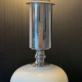 Chrome and white lamp foot