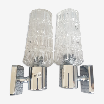 Sconces glass and chrome support
