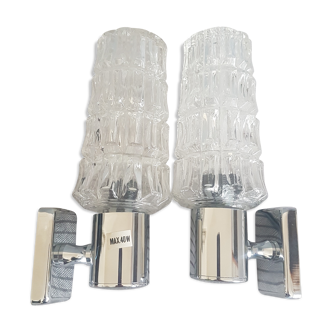 Sconces glass and chrome support
