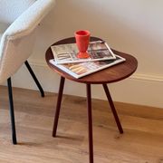 Vintage Scandinavian tripod side table in teak "Frya"