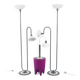 2 Postmodern 1980s Memphis Style Uplighter Floor Lamps, Torchiere, Italy, 1980s