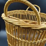 Wicker wastepaper basket