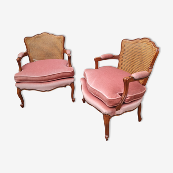 2 velvet armchairs