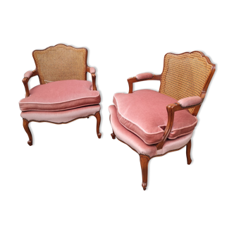 2 velvet armchairs