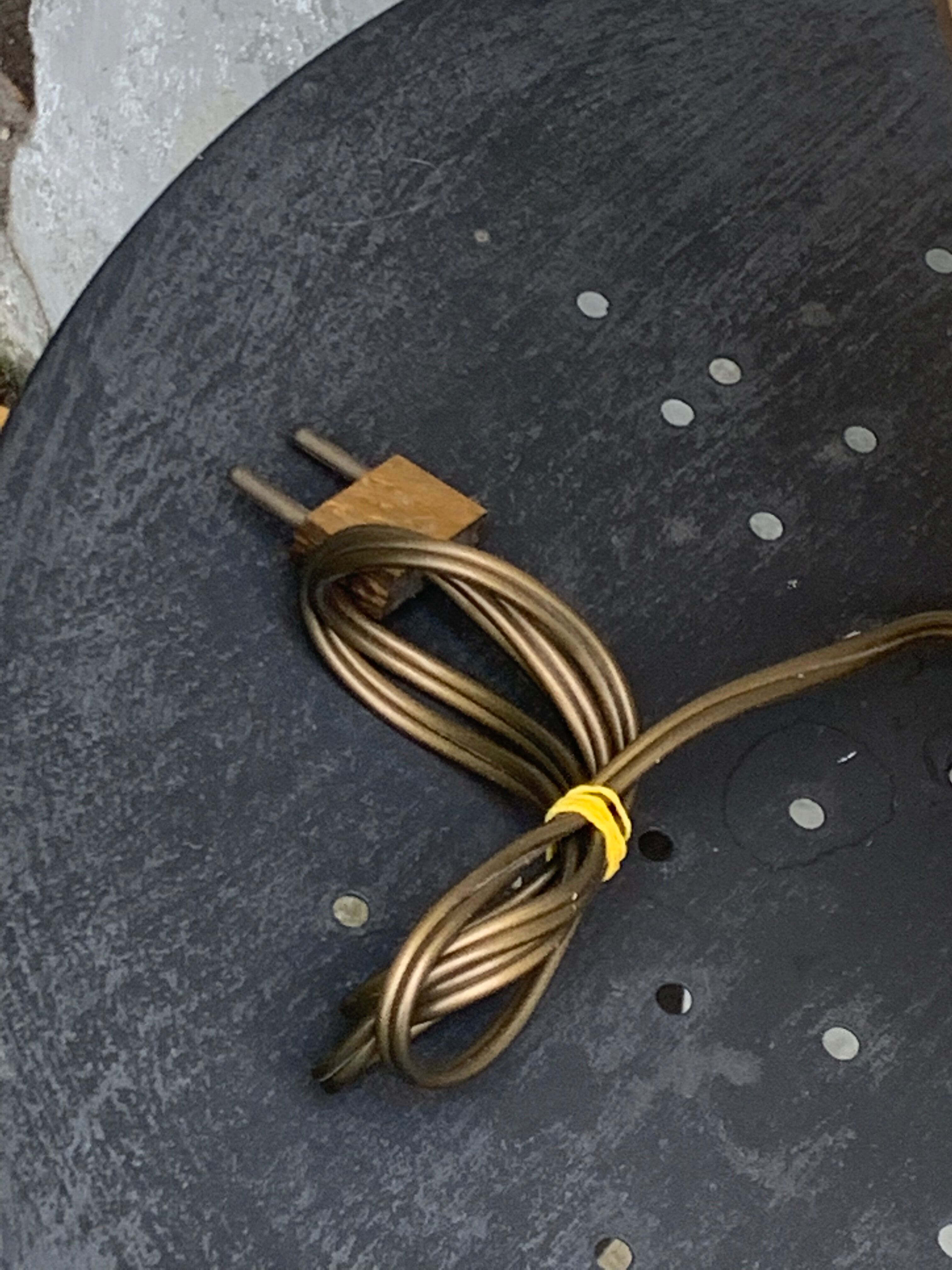 Table lamp in gilded metal, bakelite and antique plexiglass