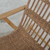 Rocking chair made of wood and wicker by ULUV from Czechoslovakia 1970