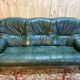 Salon canapé et deux fauteuils anglais "Oxford" en cuir et bois de chêne