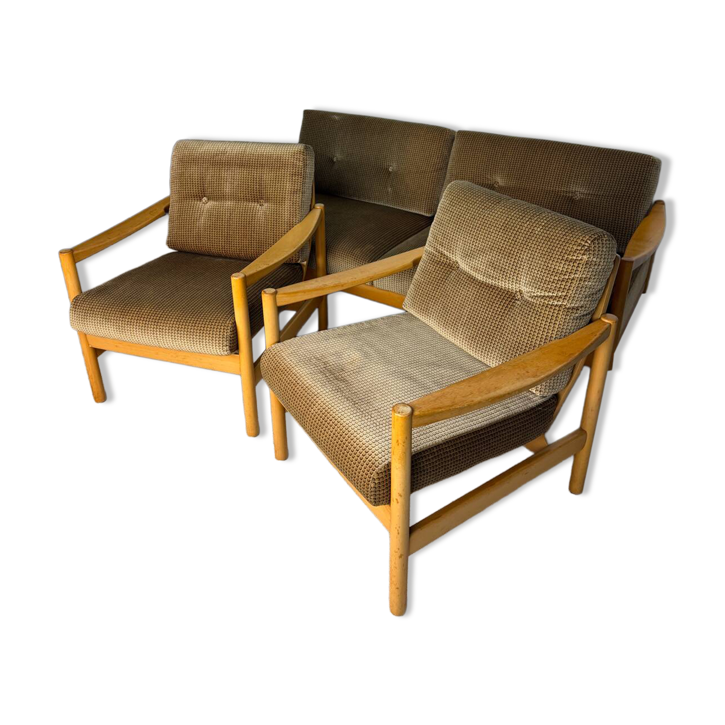 D-Bed sofa and two vintage armchairs from the 70s/80s.