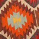 6x10 Soft Red and Orange Turkish Kilim Rug