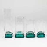 Set of 24 Luigi Bormioli Postmodern Light & Music Monet glasses, Italy, 1980s.